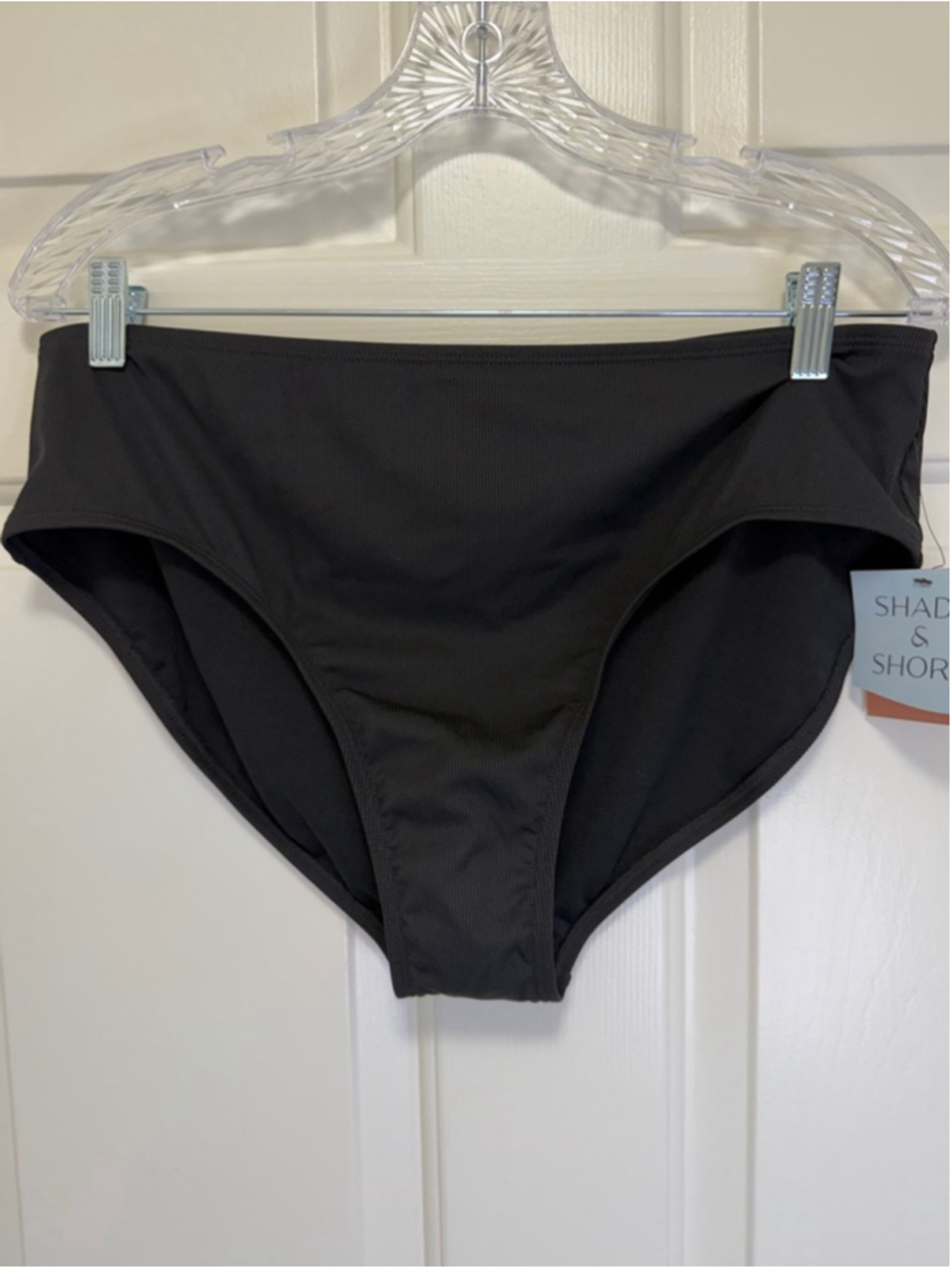 Shade & Shore Black Ribbed Curvy Fit Bikini Bottom XL NWT - Picture 2 of 7